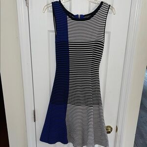 Vince Camuto Blue and Black Striped Mini Dress